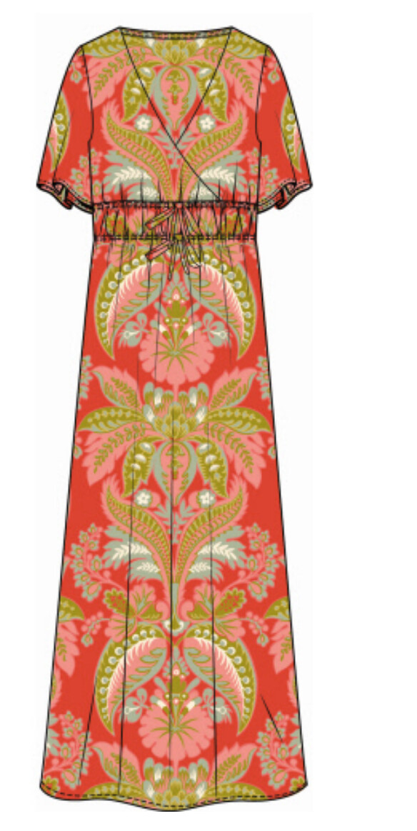 Lea Midi Dress L River Club Damask Red, Size: Small