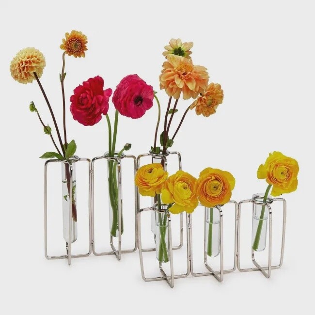 Lavoisier Three Set of  Silver Flower Vase