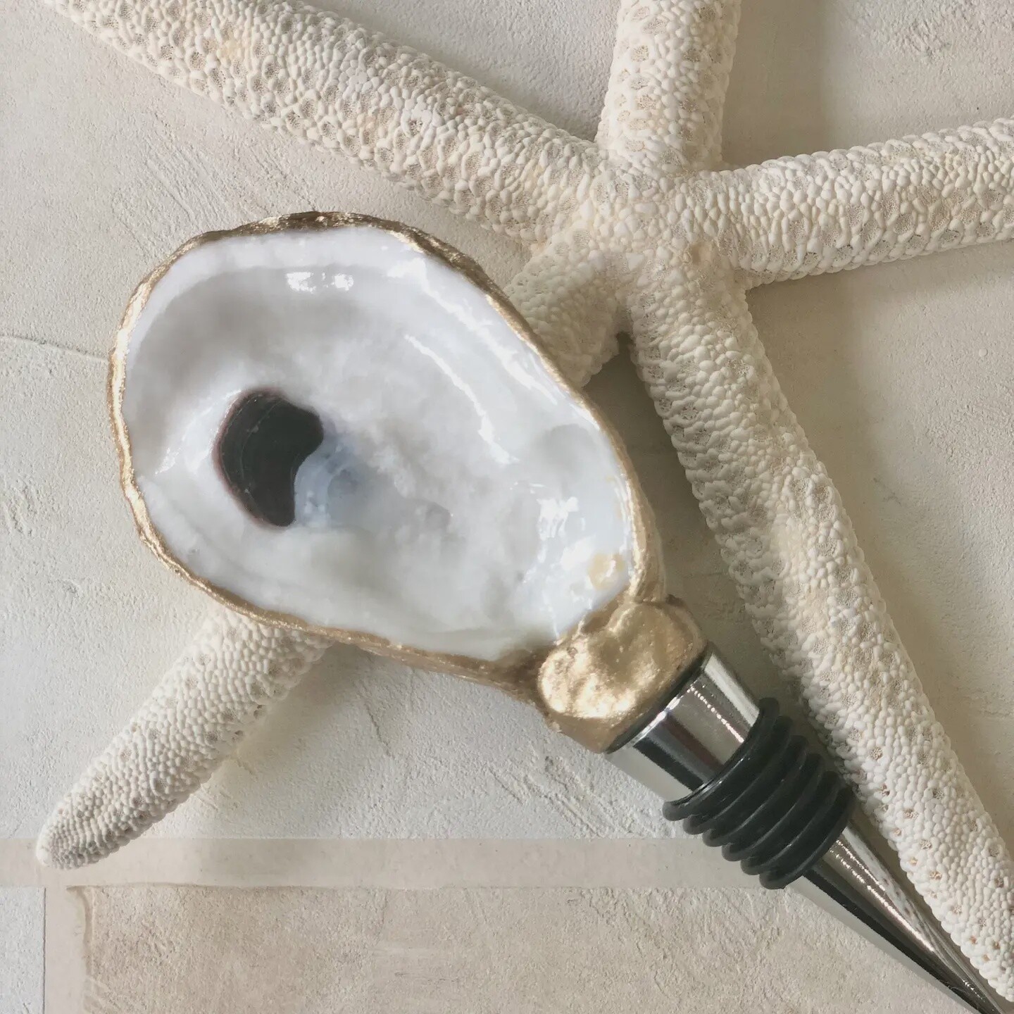 Oyster Shell Coastal Bottle Stopper / Cork
