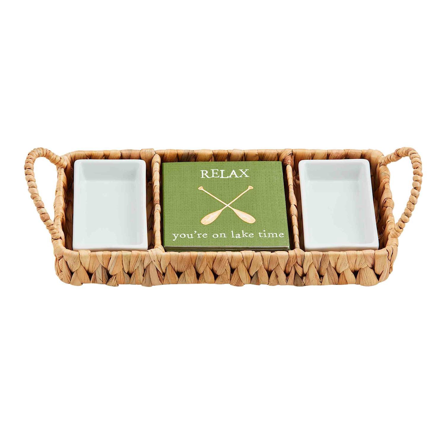 Relax Serving Basket &amp; Napkin Set