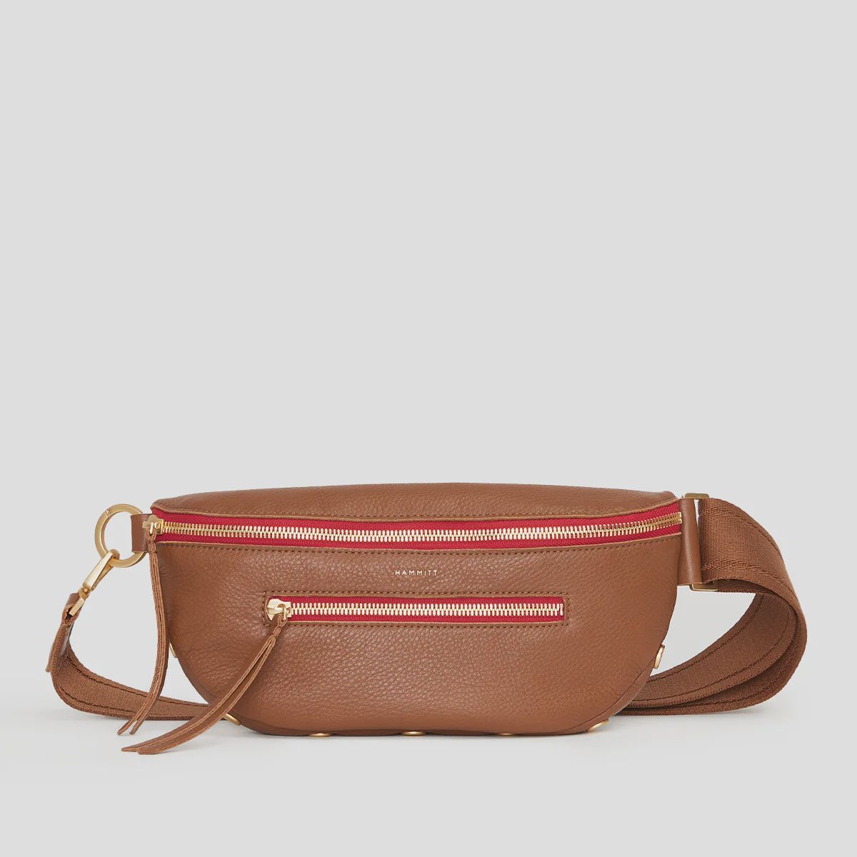 CHARLES CROSSBODY MED Mahogany Pebble