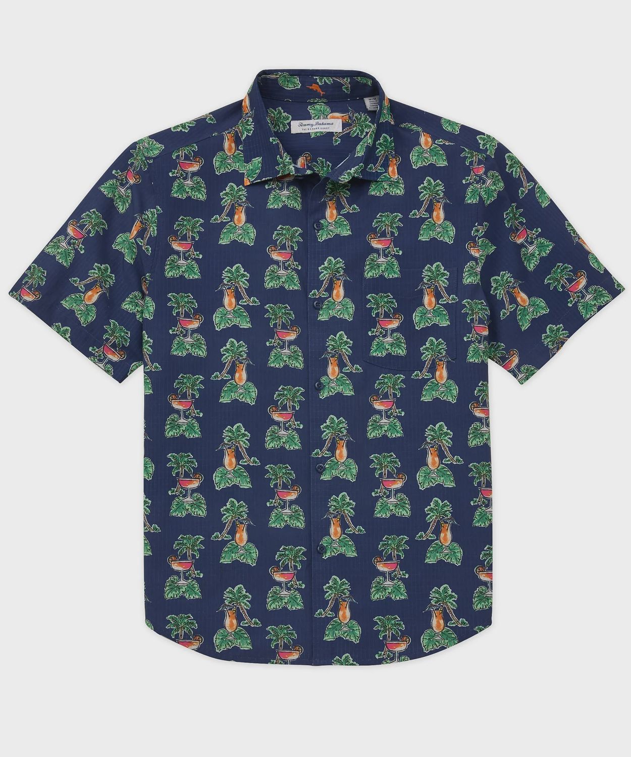 Bahama Coast Cocktail Nation Sport Shirt, Colour: Island Navy, Size: Medium