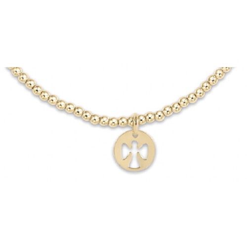 egirl Classic Gold 2mm Bead Bracelet - Guardian Angel Small Gold Disc