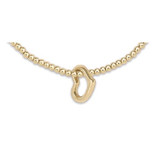 egirl Classic Gold 2mm Bead Bracelet - Love Small Gold Charm
