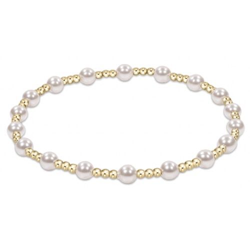 egirl Classic Sincerity Pattern 4mm Bead Bracelet - Pearl