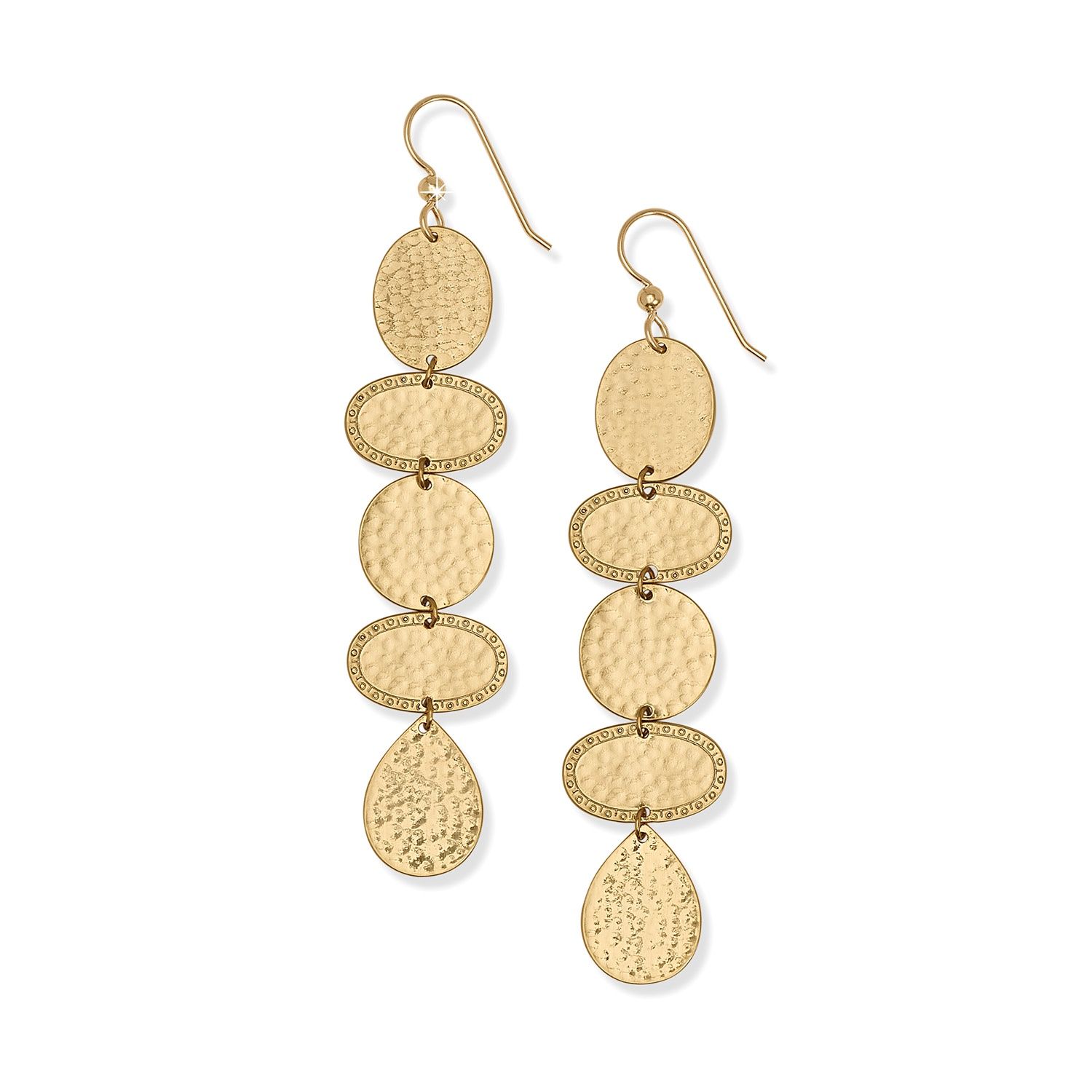 Palm Canyon Long French Wire Earrings, Colour: Gold