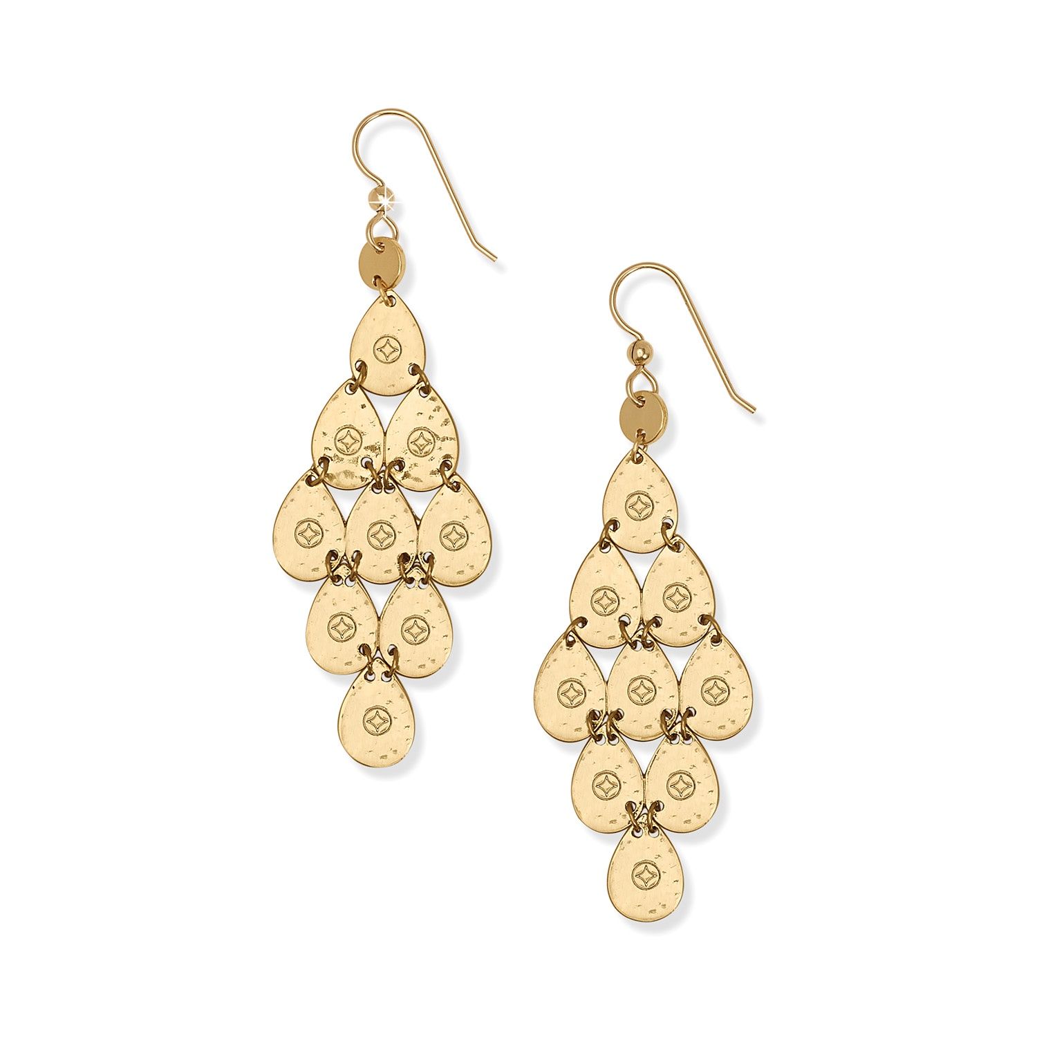 Palm Canyon Teardrop French Wire Earrings, Colour: Gold