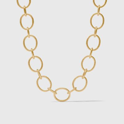 Julie Vos Catalina Link necklace in 24K gold plate with toggle closure, displayed on neutral background