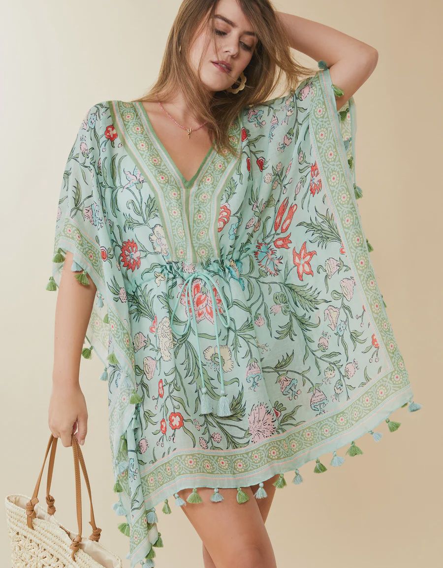 Beach Cover Up Hamilton Floral Block Print