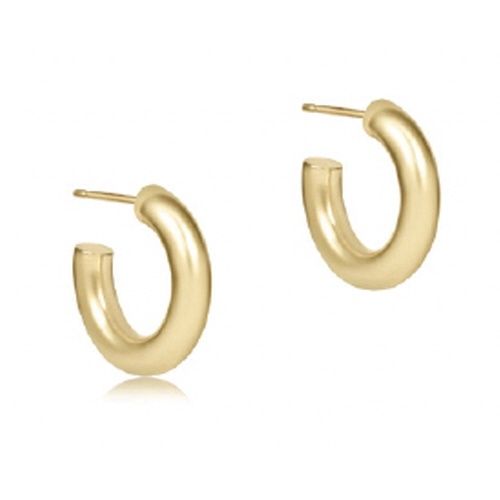 Round Gold 0.5&quot; Post Hoop - 4mm - Smooth