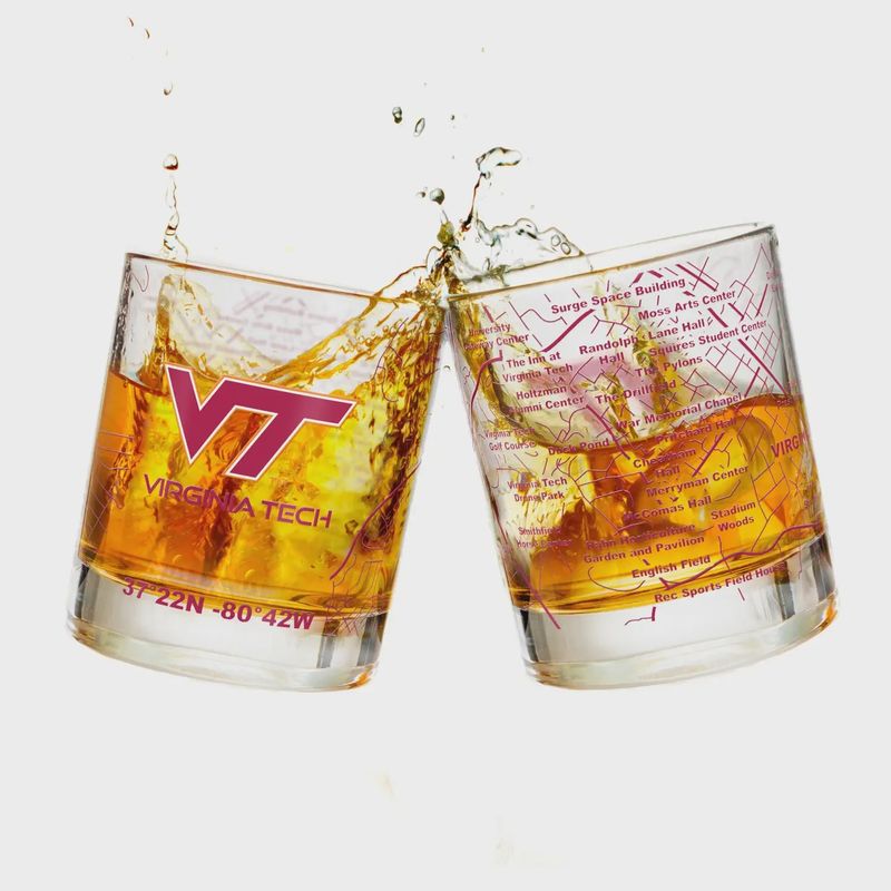 Virginia Tech University Whiskey Glass Set