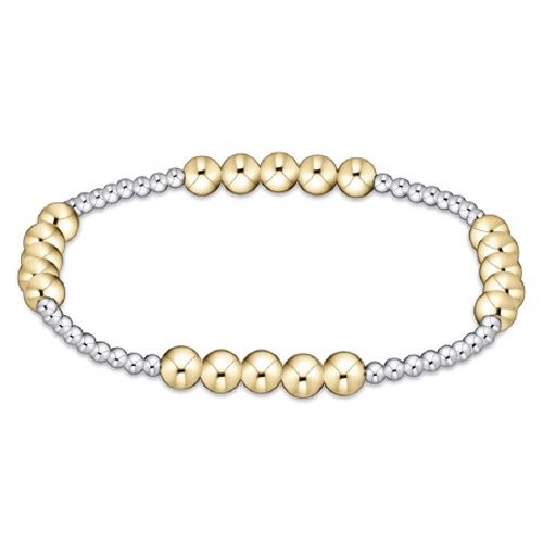 Classic Blissful Pattern 2.5mm Bead Bracelet - 5mm Mixed Metal