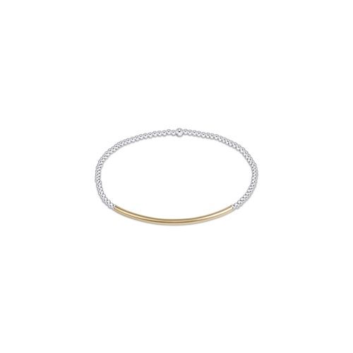 Classic Sterling Mixed Metal 2mm Bead Bracelet - Bliss Bar Gold