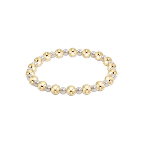 Pearl 4mm Grateful Bead Bracelet - 6mm Gold