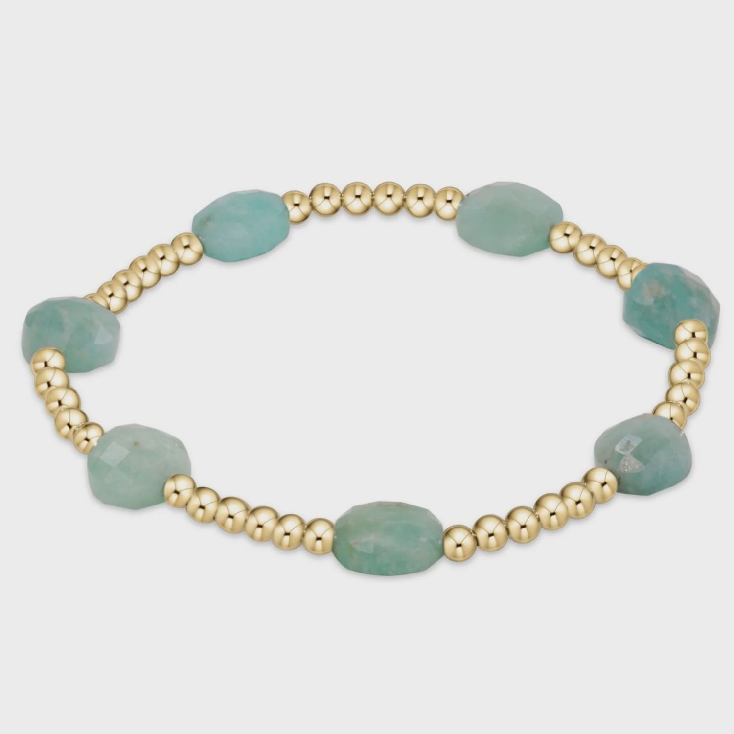 Admire Gold 3mm Bead Bracelet - Amazonite