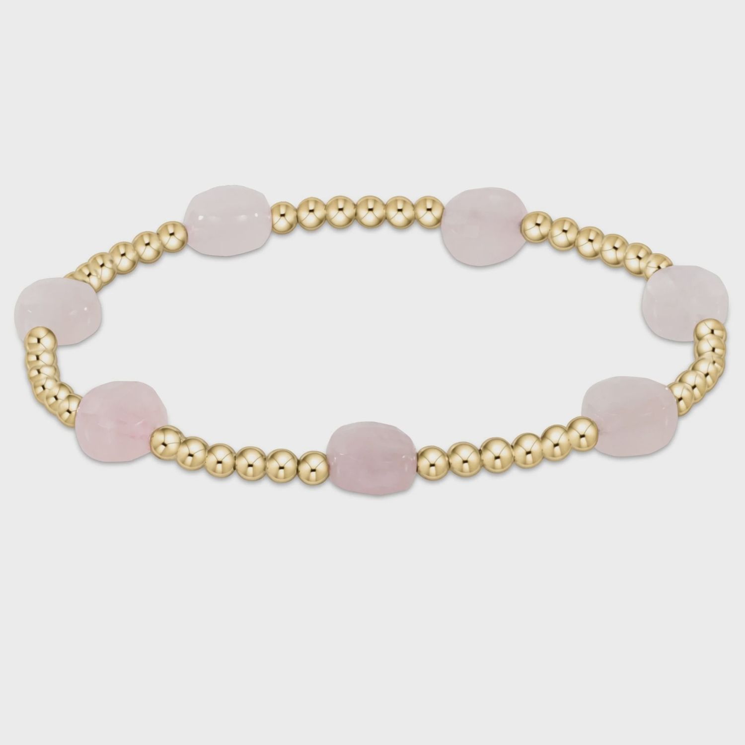 Admire Gold 3mm Bead Bracelet - Pink Opal