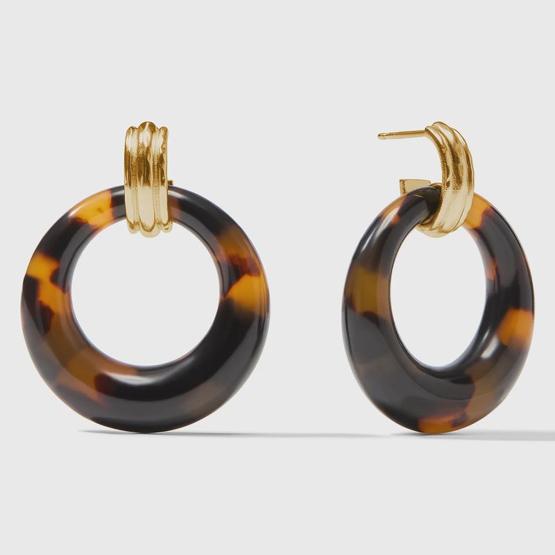 Madison Doorknocker Earring, Colour: Tortoiseshell