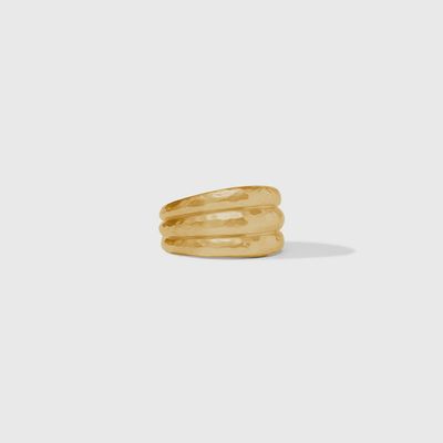 Julie Vos Cirque Ring in 24K gold plate, displayed on a neutral background in studio lighting