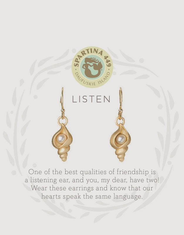 Sea La Vie Drop Earrings Listen/Shell