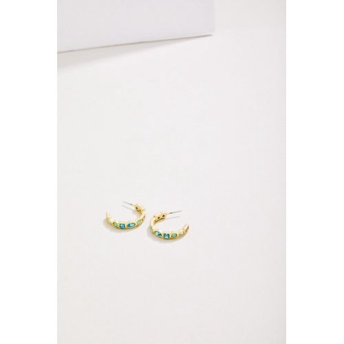 Shine Bright Hoop Earrings Sea Foam