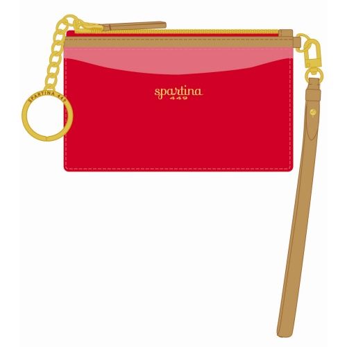 Slim Card Coinpurse Pink Red Color Block