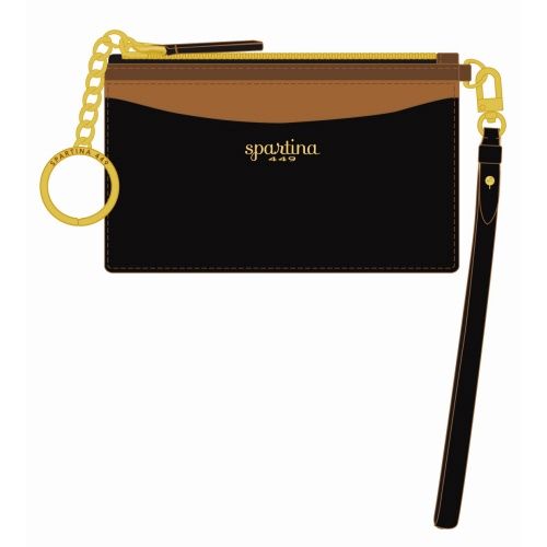 Slim Card Coinpurse Black Brown Color Block