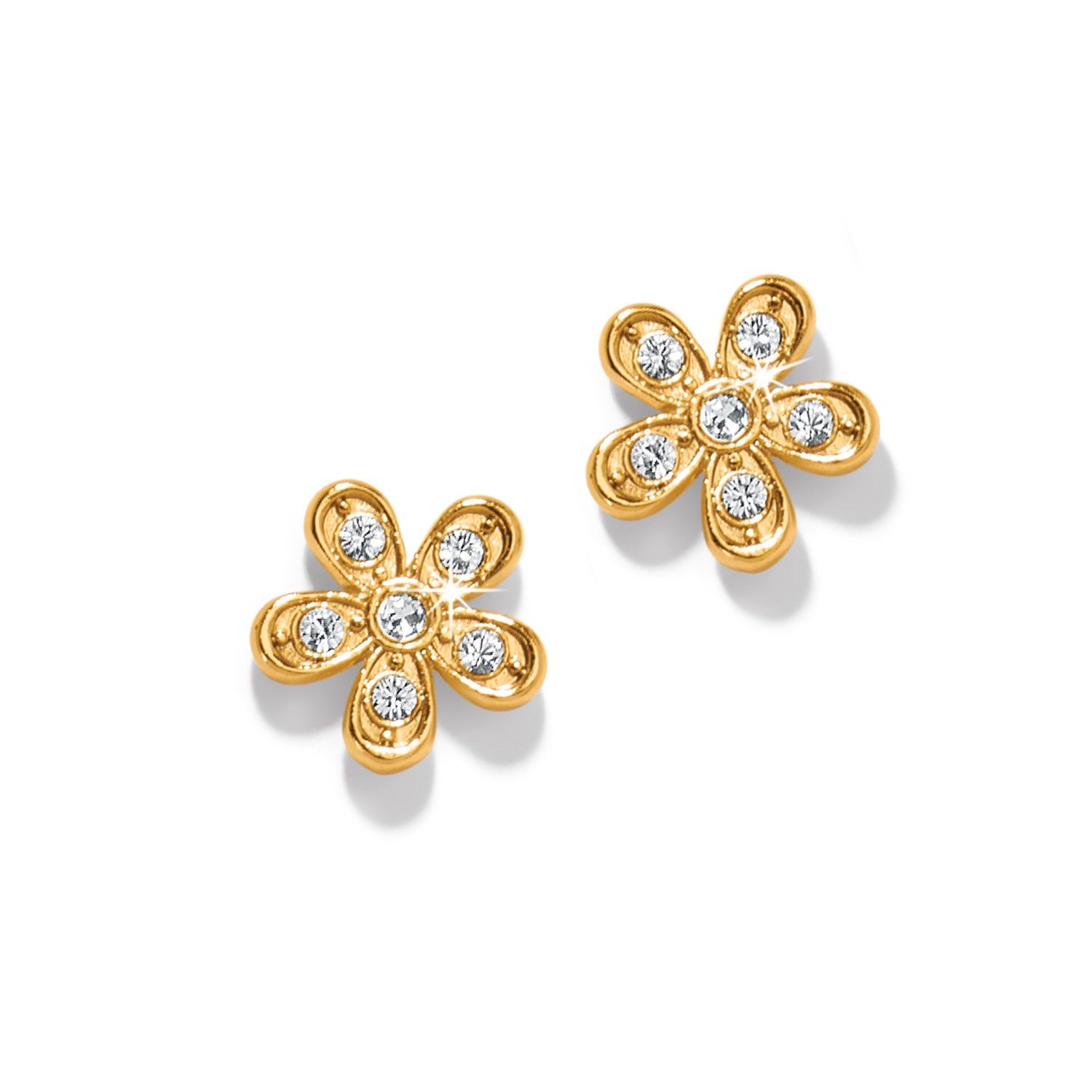 Enchanting Flower Post Earrings, Colour: Gold