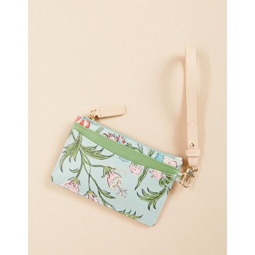Slim Card Coinpurse Hamilton Floral Block Seafoam