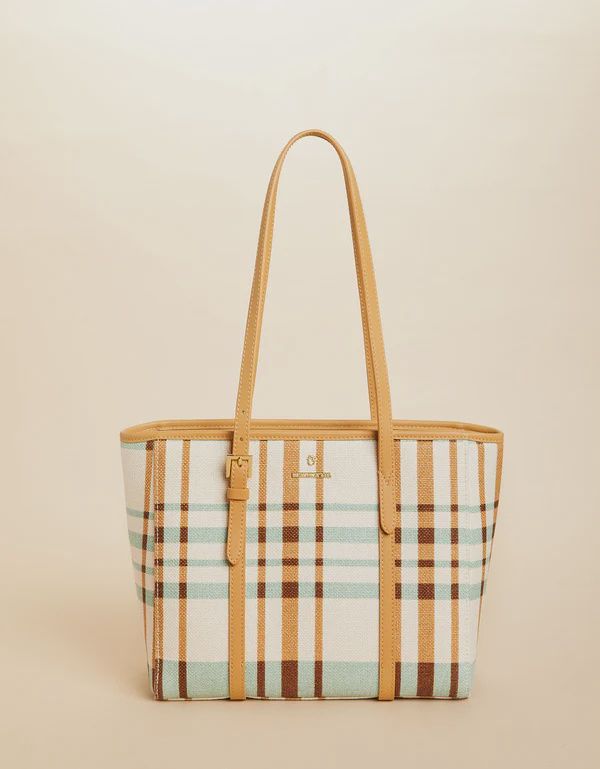 Siera Tote Kalalanta Plaid Cream
