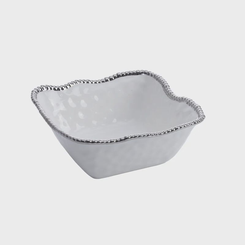 PB-Large Square Salad Bowl Silver