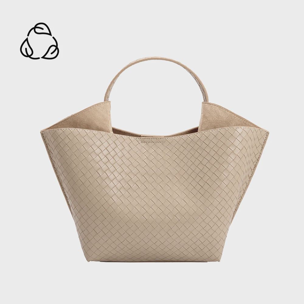 Terri Recycled Vegan Top Handle Bag, Colour: Bone