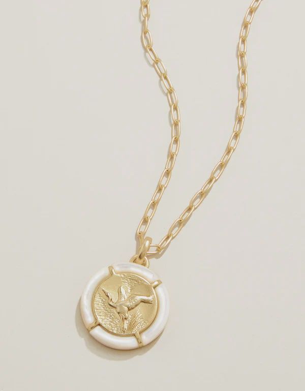 Heron Necklace 18&quot; Mother-of-Pearl