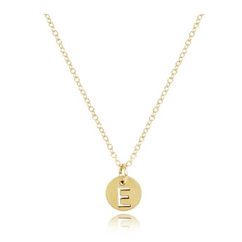 16&quot; Necklace Gold - Respect Small Gold Disc Initials