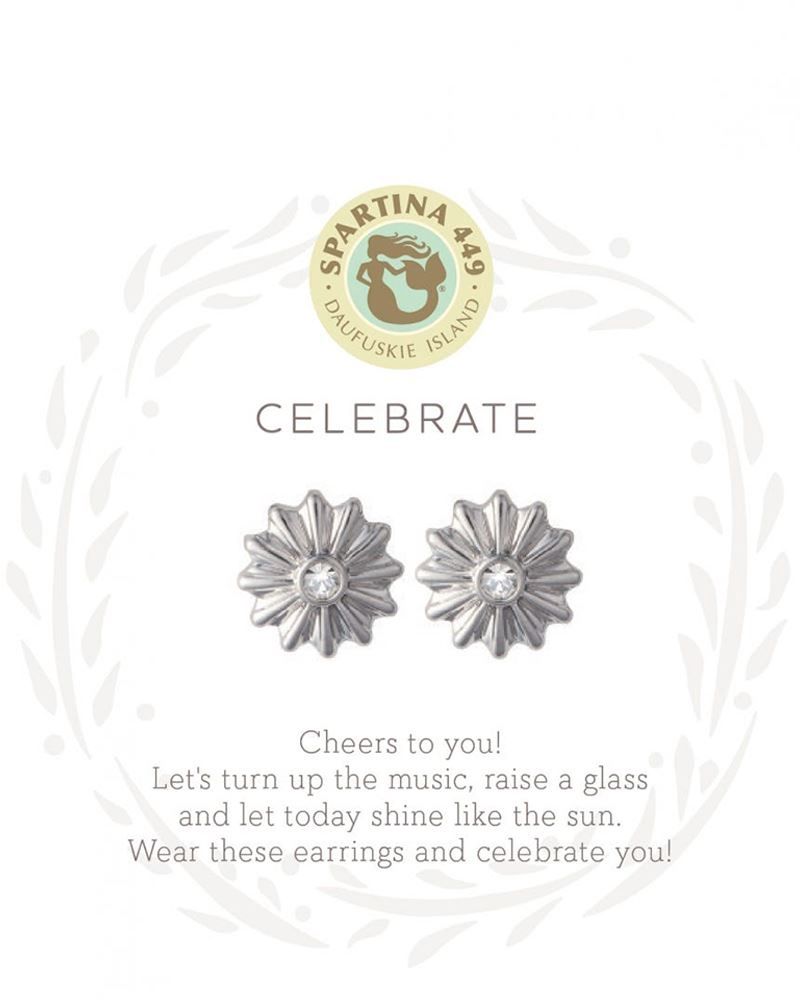 Sea La Vie Stud Earrings Celebrate/Sunburst, Colour: Silver