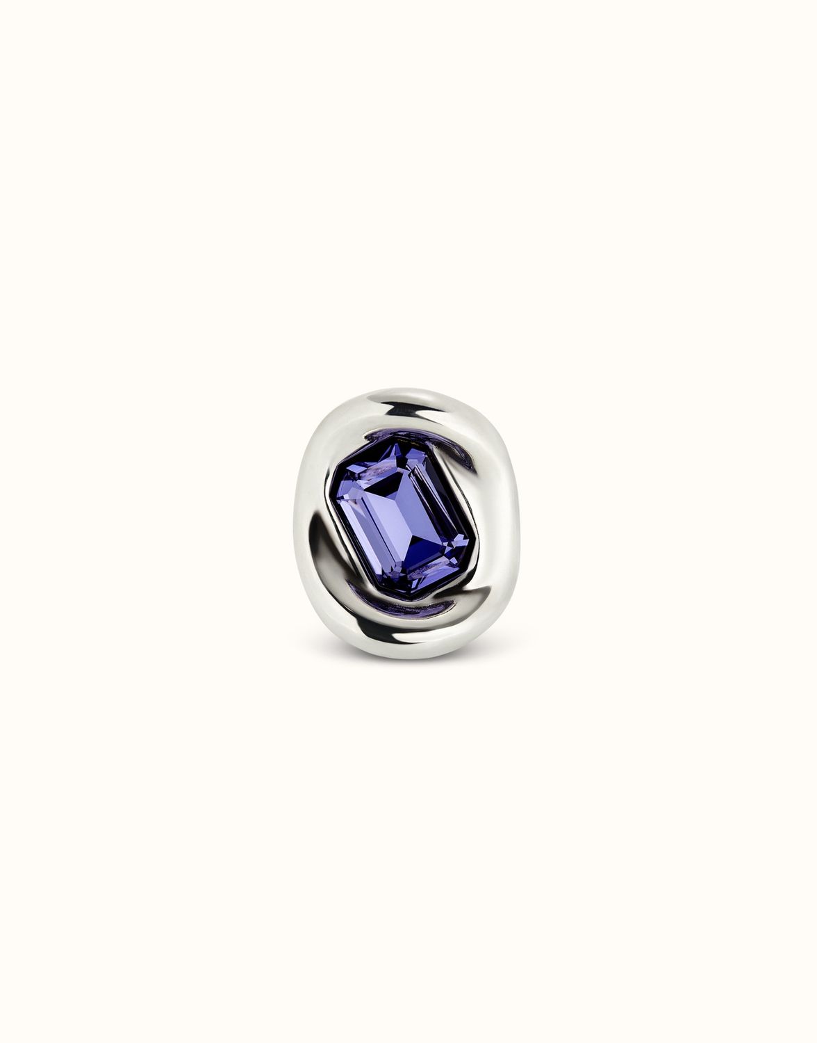 Ser Brave Ring Purple Crystal, Colour: Silver, Size: 15