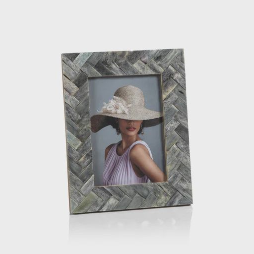 Mayfair Woven Bone Photo Frame, Size: 5x7