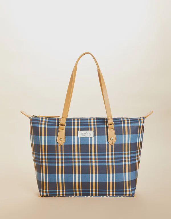 Zip Travel Tote Kalalanta Plaid Navy