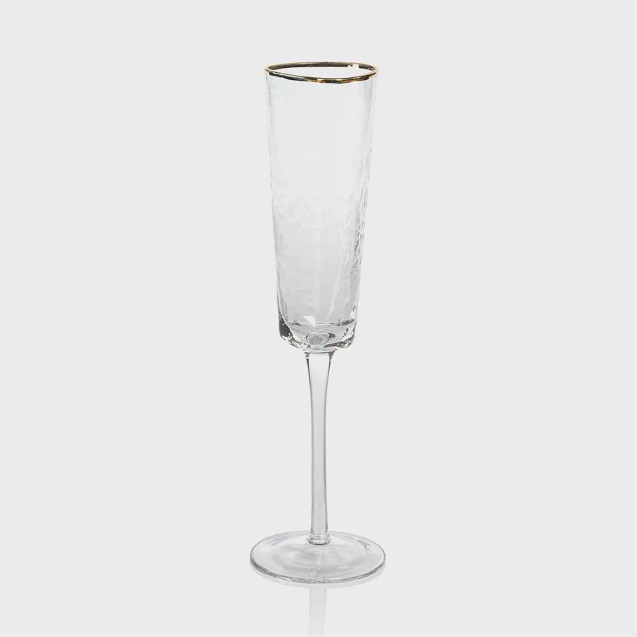 Aperitivo Triangular Champagne Flute - Gold Rim