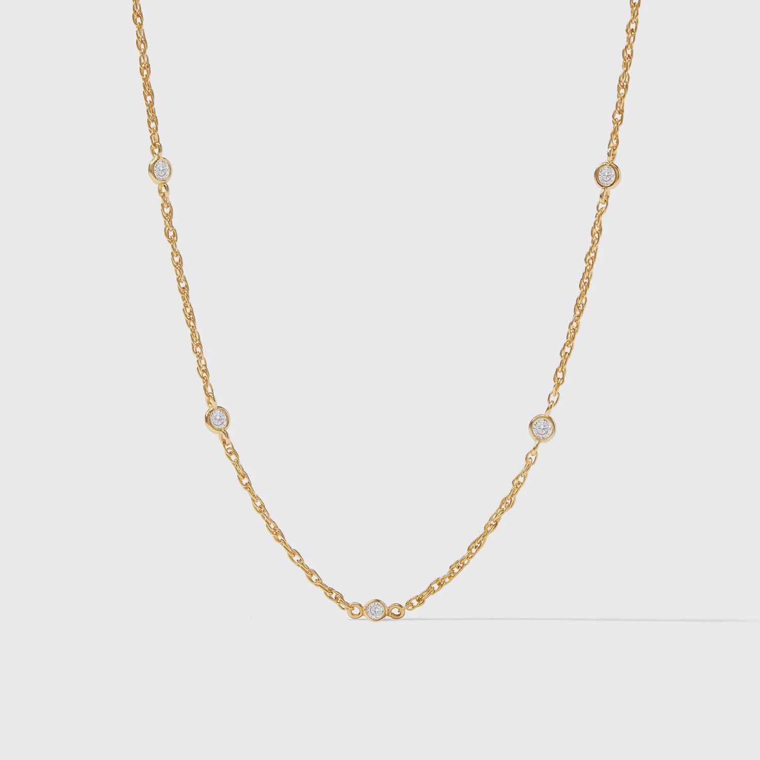 Celeste Delicate Station Necklace, Colour: Cubic Zirconia