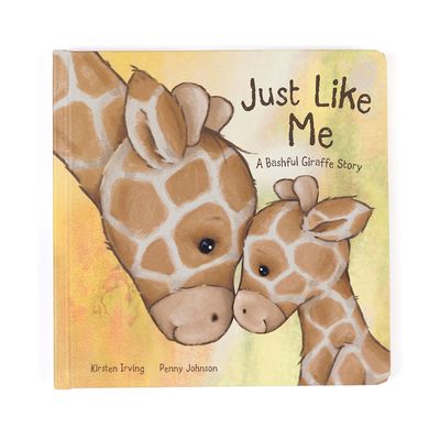 Jellycat Just Like Me hardback picture book displayed against a plain white background, showing the front cover with illustrated characters and bold typography