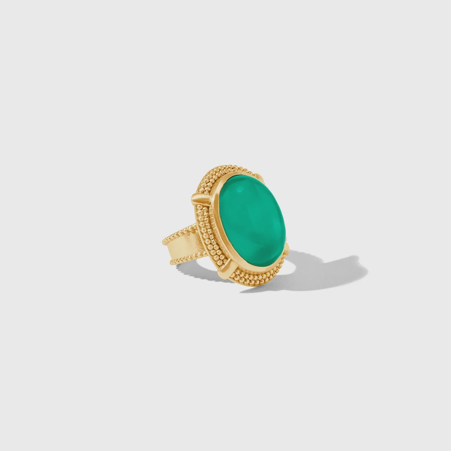 Cabochon Statement Ring, Colour: Iridescent Emerald Green, Size: 7