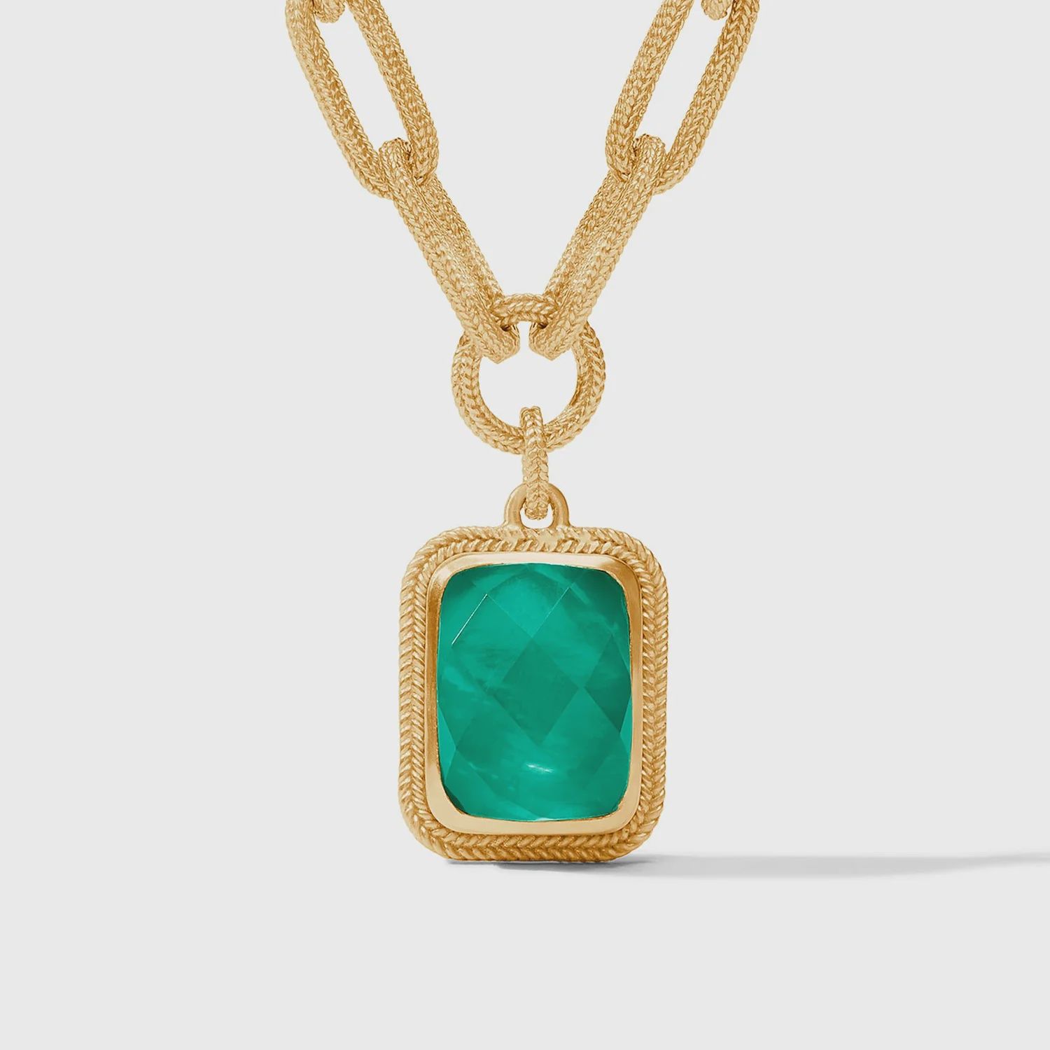 Cheval Paperclip Statement Necklace, Colour: Iridescent Emerald Green