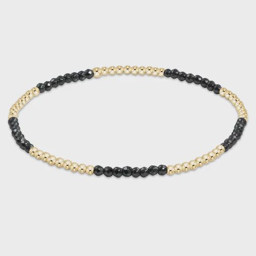 Blissful Pattern 2mm Bead Bracelet - Faceted Hematite