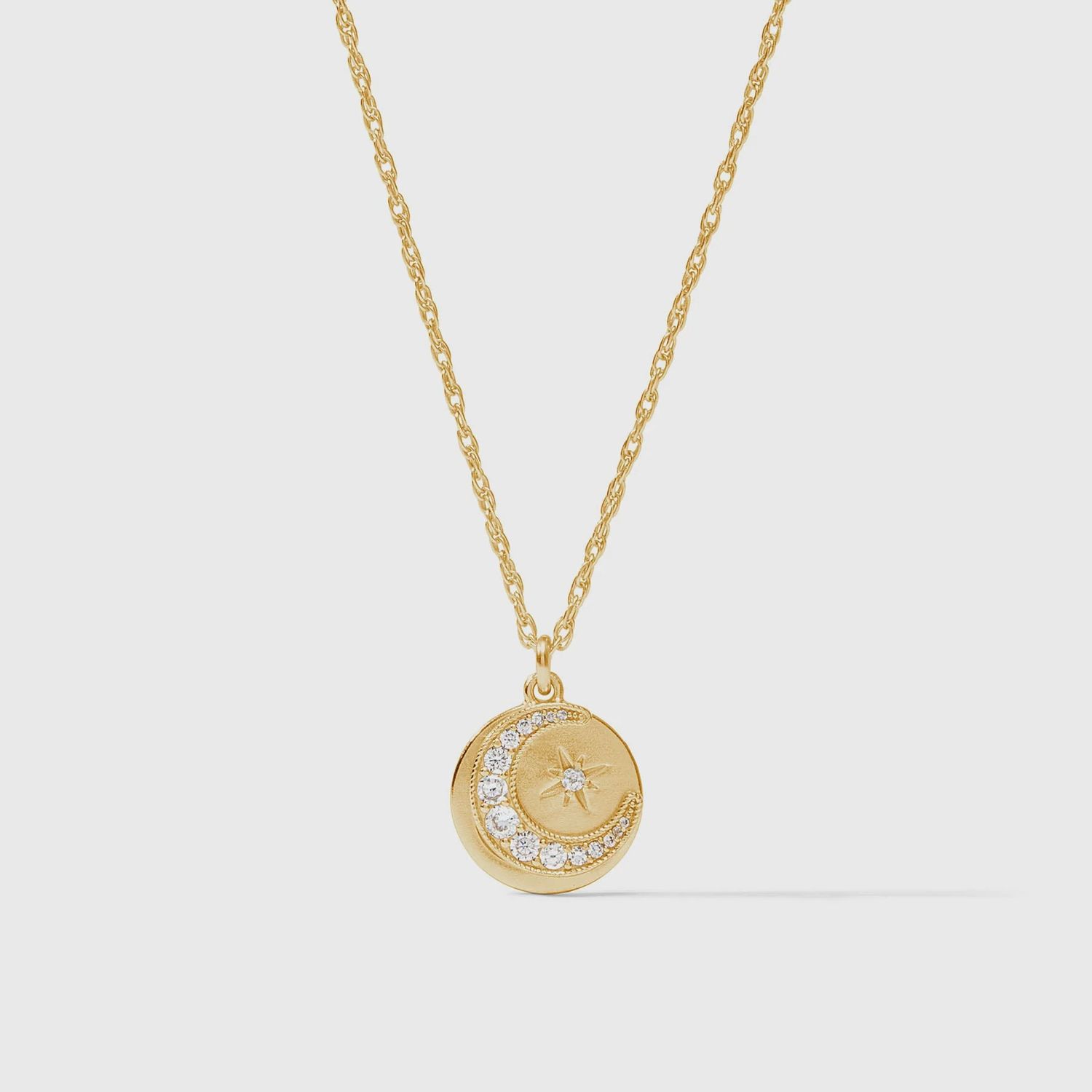 Luna Delicate Charm Necklace, Colour: Cubic Zirconia