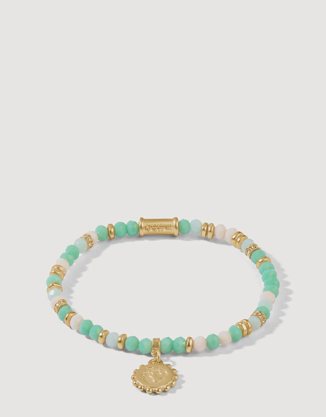4mm Stretch Bracelet, Description: Turquoise/Mermaid