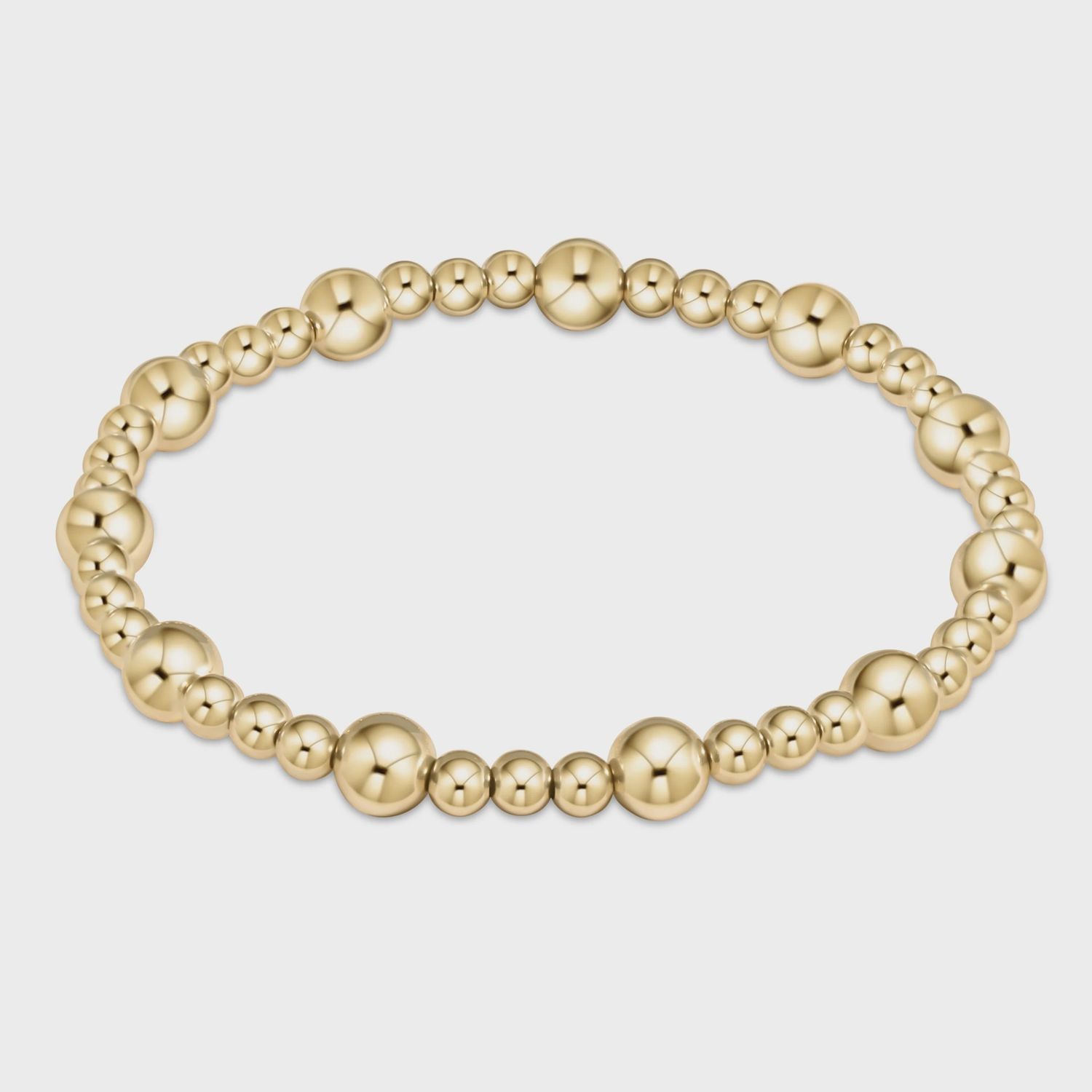 Classic Sincerity Pattern 6mm Bead Bracelet - Gold