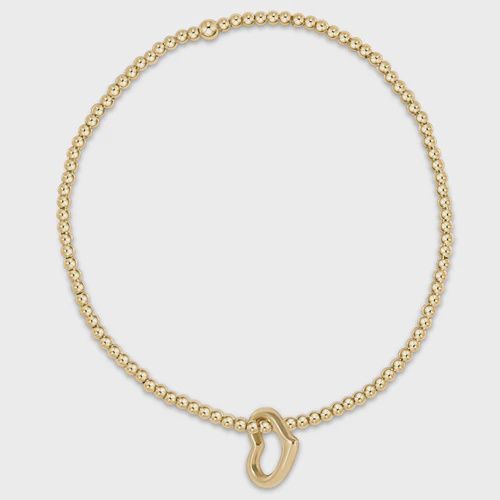 Extends - Classic Gold 2.5mm Bead Bracelet - Love Gold Charm