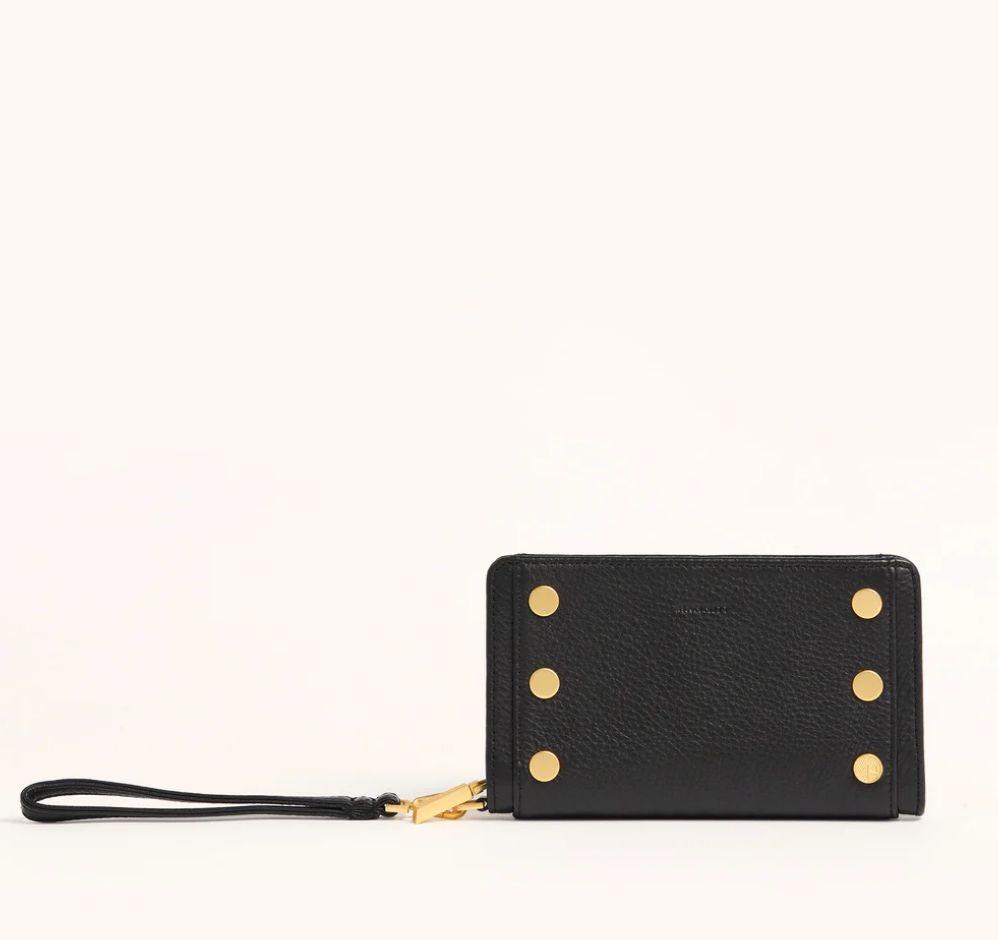Bryant Wallet - Black/Brushed Gold Red Zip