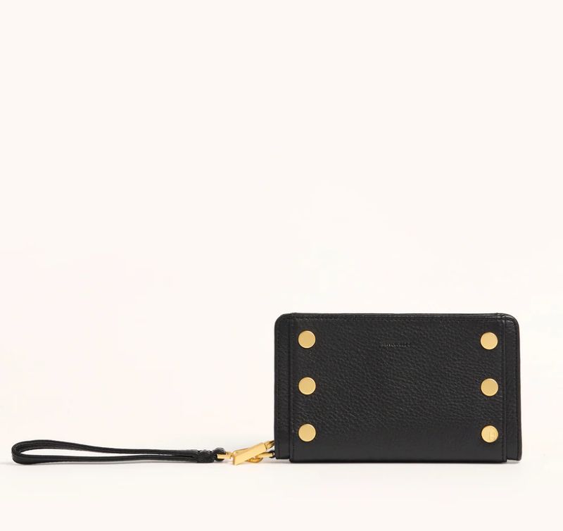 Bryant Wallet - Black/Brushed Gold Red Zip