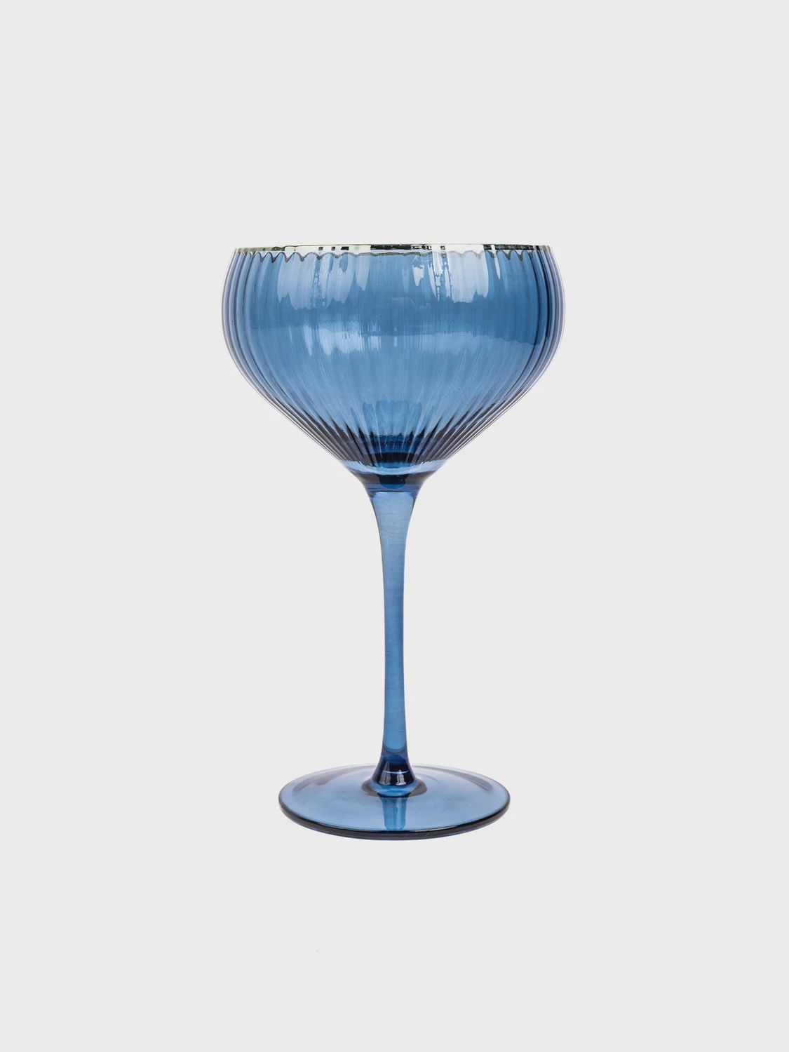 Coupe Glass | Ribbed Blue